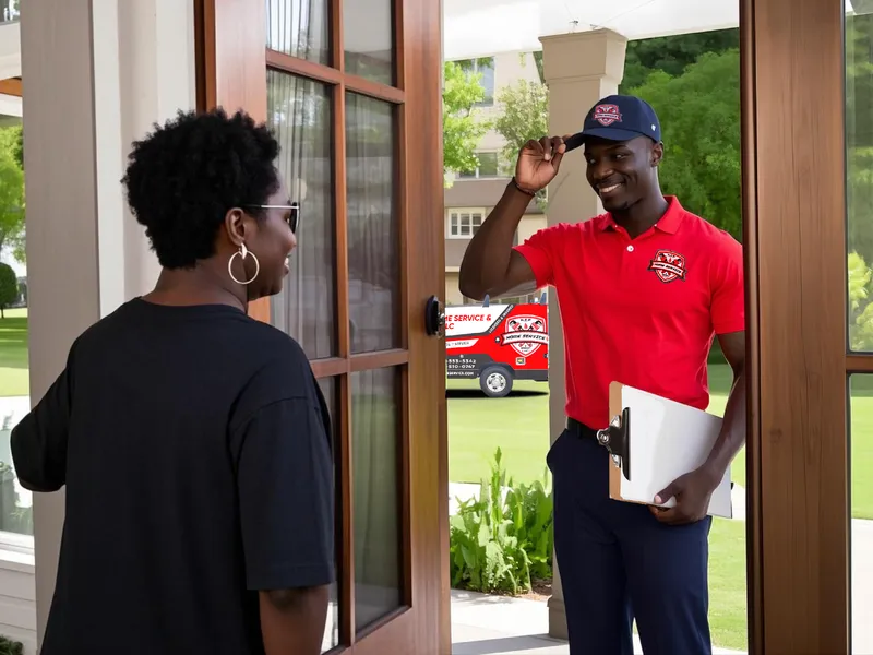 plumber in tampa greeting customer