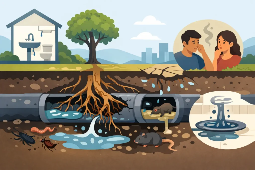Root Intrusion Sewer Line Symptoms to Act On